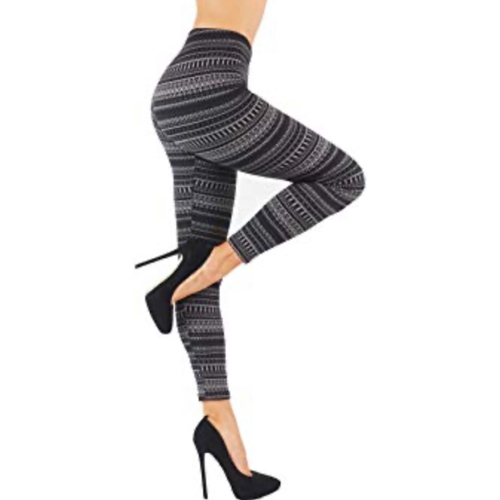 | Mid Waist Fleece Lined Leggings Warm Sof